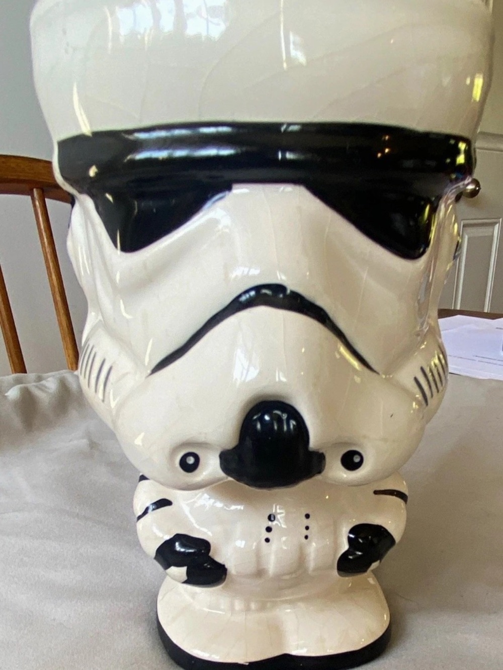 Stormtrooper Ceramic Mug or Planter- White and Black Home Art